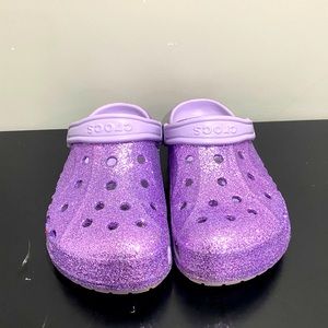 Glitter purple crocs